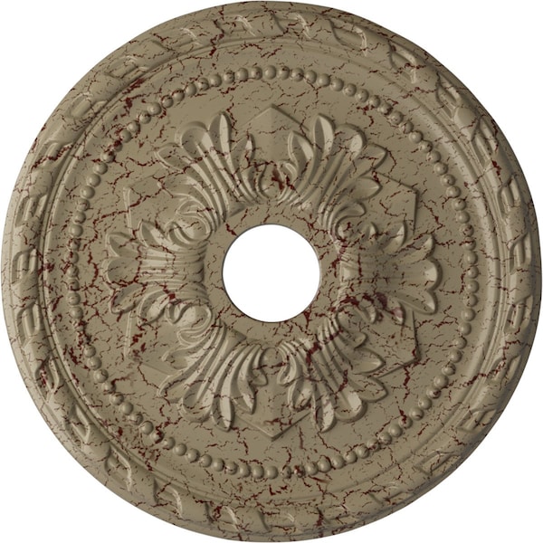Ekena Millwork Palmetto Ceiling Medallion (Canopies up to 5"), 20 7/8"OD x 3 5/8"ID x 1 5/8"P, Gobi Desert Crackle CM20PMGDC - main